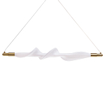 Люстра горизонтальная с волнистым белым плафоном Golden Swirl варинант исполнения - 1 | Loft Concept в Костроме