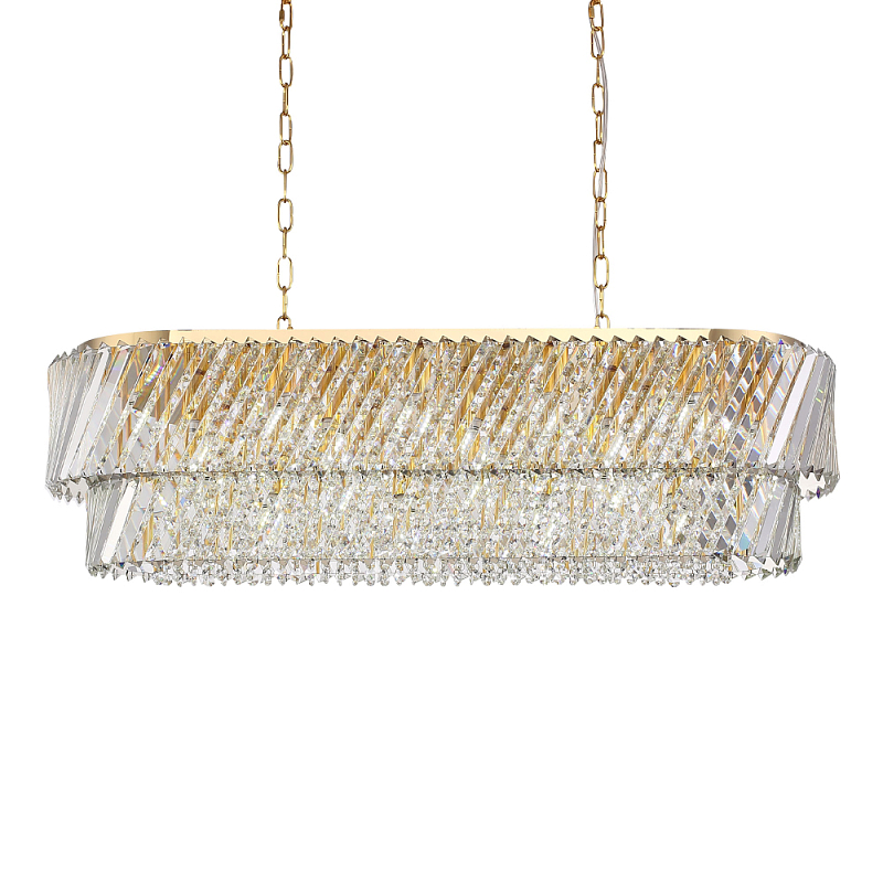 Люстра овальная в классическом обрамлении Light Connoisseurs Beauty Прозрачное Стекло Латунь в Костроме | Loft Concept 