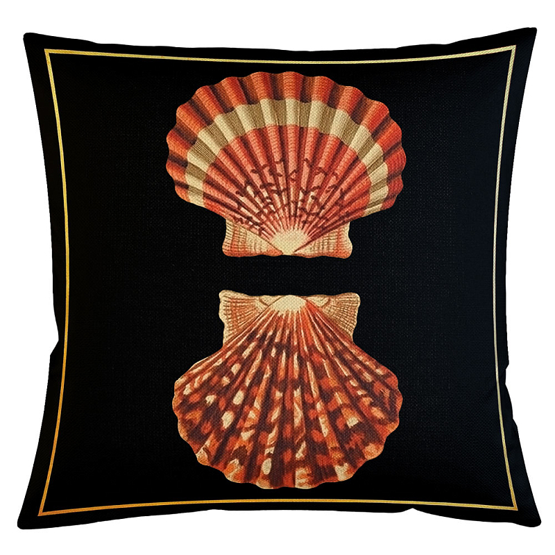 Декоративная подушка Scallop Бежевый Черный Декоративная подушка Scallop Бежевый Черный в Костроме | Loft Concept