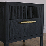 Прикроватная Тумбочка Primo с двумя ящиками Черный дуб варинант исполнения - 4 | Loft Concept в Костроме