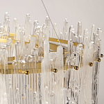 Люстра круглая с прозрачными стержнями разной длины Textured Glass Chandelier варинант исполнения - 7 | Loft Concept в Костроме