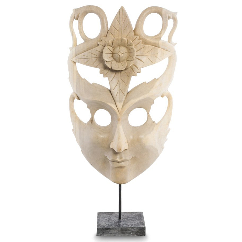 Маска ручной работы деревянная с резьбой Mask of Happiness Бежевый Маска ручной работы деревянная с резьбой Mask of Happiness Бежевый в Костроме | Loft Concept
