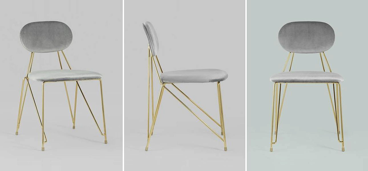 Стул Alice Chair Светло-Серый Велюр Стул Alice Chair Светло-Серый Велюр - Loft-Concept в Костроме