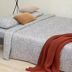 Постельное белье серого цвета с рисунком 200х220 см Blossom Essence варинант исполнения - 5 | Loft Concept в Костроме