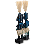 Комплект из 2-х деревянных статуэток Asmat Straw Headdress Statuettes Blue варинант исполнения - 2 | Loft Concept в Костроме