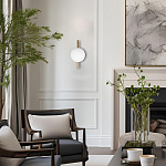 Бра с золотым основанием и белым плафоном в форме шара Bubble варинант исполнения - 6 | Loft Concept в Костроме