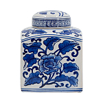 Ваза с крышкой в китайском стиле Oriental Blue & White Ornament Vases варинант исполнения - 2 | Loft Concept в Костроме