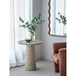 Столик приставной с круглой столешницей Textured Cream Table варинант исполнения - 7 | Loft Concept в Костроме