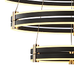 Люстра светодиодная с 3-мя плафонами в форме колец из акрила и алюминия с пультом для регулировки света Ring Horizontal Anthracite варинант исполнения - 4 | Loft Concept в Костроме