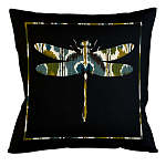 Подушка декоративная стрекоза сине-зелёный орнамент Ikat Pattern варинант исполнения - 1 | Loft Concept в Костроме