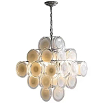 Люстра  с каскадом из круглых декоративных элементов  White Clear Glass Chandelier варинант исполнения - 1 | Loft Concept в Костроме
