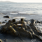 Дизайнерский круглый кофейный стол из металла с мраморным декором PANNA COTTA Coffee Table варинант исполнения - 2 | Loft Concept в Костроме