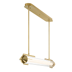 Подвесной светильник линейный золотого цвета с длинной цилиндрической стеклянной трубкой Eurofase варинант исполнения - 4 | Loft Concept в Костроме