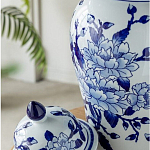 Ваза с крышкой и синим цветочным узором Blue & White Ornament  варинант исполнения - 6 | Loft Concept в Костроме