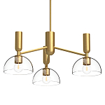 Люстра с 3-мя прозрачными полусферическими плафонами из стекла Alora Mood варинант исполнения - 1 | Loft Concept в Костроме