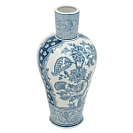 Ваза с голубым цветочным рисунком 43 см Blue & White Ornament варинант исполнения - 1 | Loft Concept в Костроме