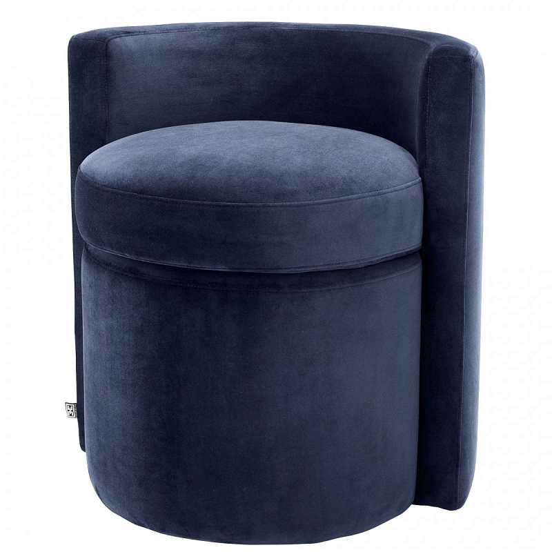 Кресло Eichholtz Stool Arcadia midnight blue Темно-синий Кресло Eichholtz Stool Arcadia midnight blue Темно-синий в Костроме | Loft Concept