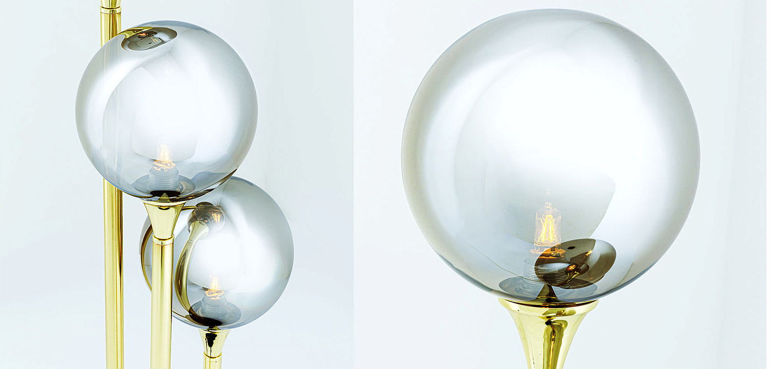 Настольная лампа Three Gray Transparent Balls Настольная лампа Three Gray Transparent Balls - Loft-Concept в Костроме