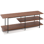 ТВ-тумба с полками из массива ореха Derick Wooden TV Stand варинант исполнения - 2 | Loft Concept в Костроме