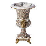 Ваза с овнами из фарфора с бронзовыми элементами Bronze Aries варинант исполнения - 3 | Loft Concept в Костроме