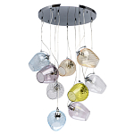 Люстра каскадная с 9-ю разноцветными стеклянными плафонами Kaleido варинант исполнения - 2 | Loft Concept в Костроме