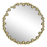 Зеркало круглое в фактурной золотистой раме из металла Mirror Golden Placer варинант исполнения - 1 | Loft Concept в Костроме