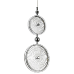 Подвесной светильник с круглым плафоном из рельефного стекла Peony Glass Chrome Hanging Lamp варинант исполнения - 1 | Loft Concept в Костроме