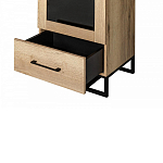 Шкаф-витрина в стиле лофт с чёрной стеклянной дверью Urban Style Space варинант исполнения - 4 | Loft Concept в Костроме