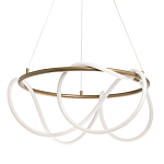 Люстра подвесная круглая золотого цвета с белыми изогнутыми световыми линиями Luke Lampco Tracer Lamp варинант исполнения - 1 | Loft Concept в Костроме