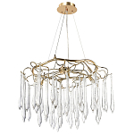 Люстра с хрустальными подвесками в виде капель Droplet Crystal Gold Chandelier 8 варинант исполнения - 2 | Loft Concept в Костроме