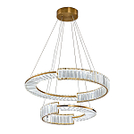 Светодиодная двухъярусная кольцевая люстра из хрусталя и стали и с пультом для регулировки света Maude Crystal Light варинант исполнения - 2 | Loft Concept в Костроме