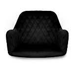 Стул с мягкой черной обивкой из велюра и подъемно-поворотным механизмом на колесиках Harper Black варинант исполнения - 3 | Loft Concept в Костроме