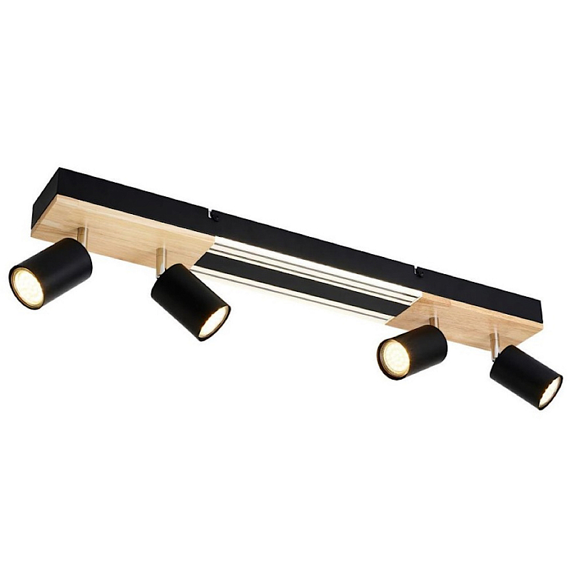 Потолочный светильник черный 70см GAVIN WOOD Черный матовый Прозрачный в Костроме | Loft Concept 