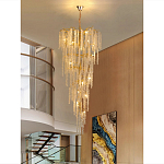 Люстра многоярусная с каркасом из металла и прозрачными подвесками FAIRYTREE Light варинант исполнения - 6 | Loft Concept в Костроме