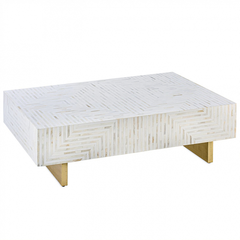 Журнальный стол Cream Indian Bone Inlay coffee table Кремовый Журнальный стол Cream Indian Bone Inlay coffee table Кремовый в Костроме | Loft Concept