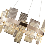 Люстра подвесная круглая с рифлёными прозрачными элементами и золотым основанием Aurea Vista варинант исполнения - 2 | Loft Concept в Костроме