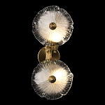 Бра с ветвистыми бронзовыми элементами и стеклянными рифлеными дисками Textured Glass Bra варинант исполнения - 3 | Loft Concept в Костроме