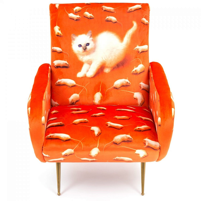 Кресло Seletti Armchair Kitten Оранжевый Латунь Кресло Seletti Armchair Kitten Оранжевый Латунь в Костроме | Loft Concept