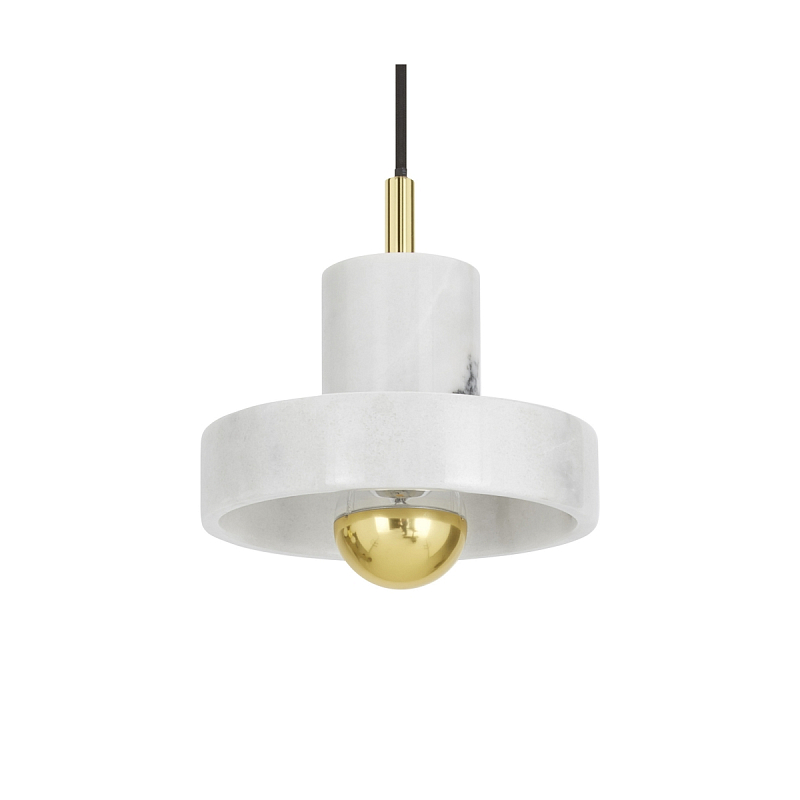 Подвесной светильник Tom Dixon Stone Pendant White Белый Золотой Подвесной светильник Tom Dixon Stone Pendant White Белый Золотой в Костроме | Loft Concept