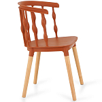 Пластиковый стул на ножках из массива бука Ferret Spiral Brown варинант исполнения - 3 | Loft Concept в Костроме