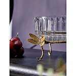 Чаша из прозрачного стекла на бронзовых ножках в виде стрекоз Eden Garden варинант исполнения - 4 | Loft Concept в Костроме