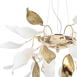 Люстра подвесная с белыми матовыми и золотыми глянцевыми листьями Wintery flovers варинант исполнения - 3 | Loft Concept в Костроме