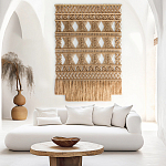 Панно на стену плетеное Макраме бежевый цвет  варинант исполнения - 1 | Loft Concept в Костроме