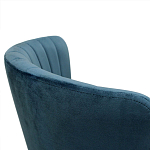 Барный стул со спинкой на 4-х деревянных ножках Синий Велюр Ava Charm варинант исполнения - 5 | Loft Concept в Костроме