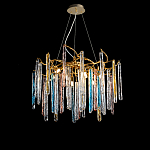 Люстра на подвесе с каркасом из металла и цветными подвесками из стекла Droplet Chandelier варинант исполнения - 3 | Loft Concept в Костроме