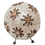 Настольная лампа из перламутра на металлическом каркасе Indonesian Ball варинант исполнения - 1 | Loft Concept в Костроме