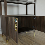 Стеллаж со стеклянными полками Elsa Dreams Walnut варинант исполнения - 5 | Loft Concept в Костроме