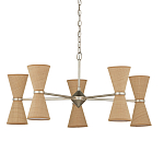 Люстра серебряного цвета с тканевыми абажурами Loft Rope Light варинант исполнения - 2 | Loft Concept в Костроме