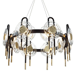 Люстра подвесная круглая черного цвета с круглыми прозрачными плафонами Virelia  варинант исполнения - 1 | Loft Concept в Костроме