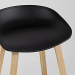 Барный стул на ножках из натурального дерева Boras Black варинант исполнения - 7 | Loft Concept в Костроме